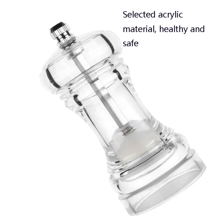 Acrylic Transparent Pepper Grinder Manual Pepper Grinder Ceramic Core Multi-Purpose Seasoning Bottle, Specification: 4 Inch - Image 5