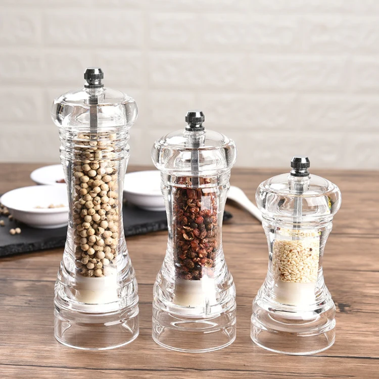 Acrylic Transparent Pepper Grinder Manual Pepper Grinder Ceramic Core Multi-Purpose Seasoning Bottle, Specification: 4 Inch - Image 6