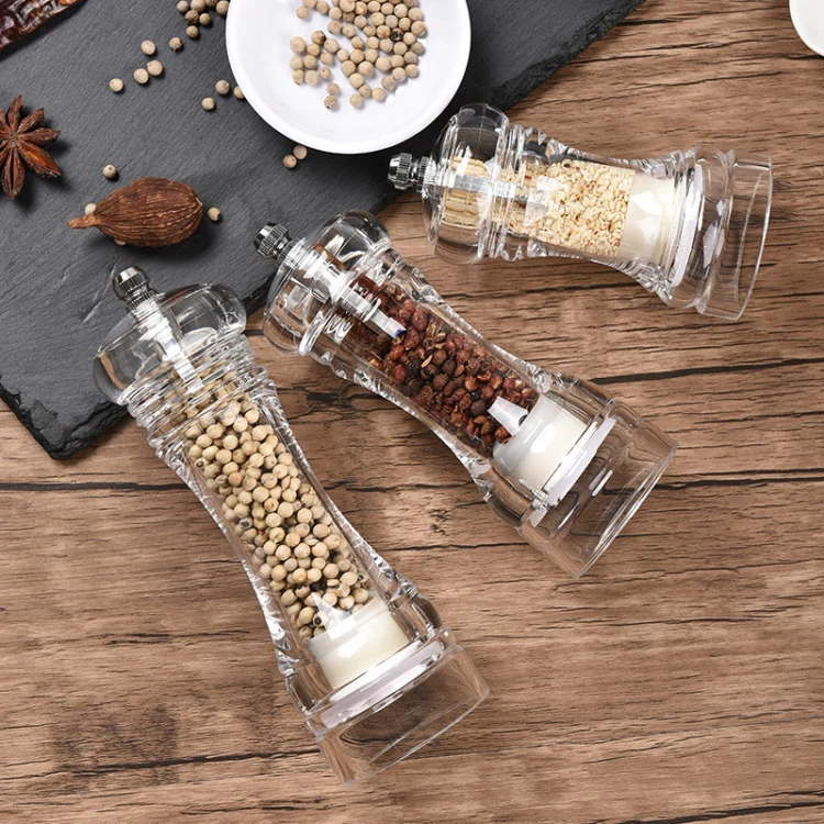 Acrylic Transparent Pepper Grinder Manual Pepper Grinder Ceramic Core Multi-Purpose Seasoning Bottle, Specification: 4 Inch - Image 7