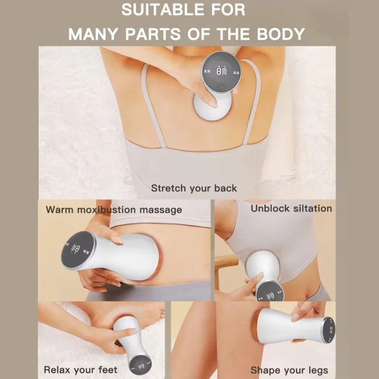 Acupuncture Stone Electric Hot Compress Vibrating Massager Whole Body Universal 9-speed Adjustable Gua Sha Apparatus(Black) - Image 9