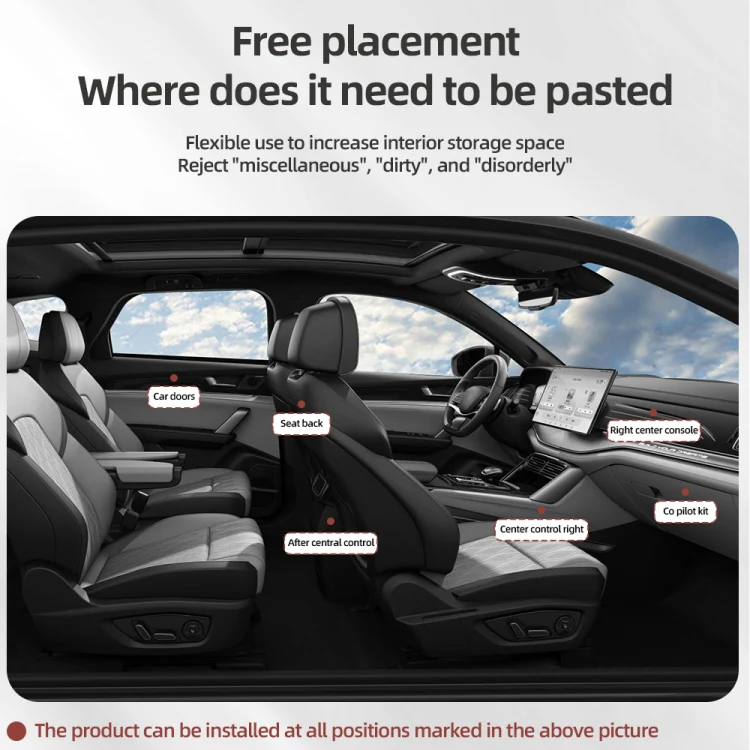 Adhesive Multifunctional Storage Bag for Car Center Console(Brown) - Image 6