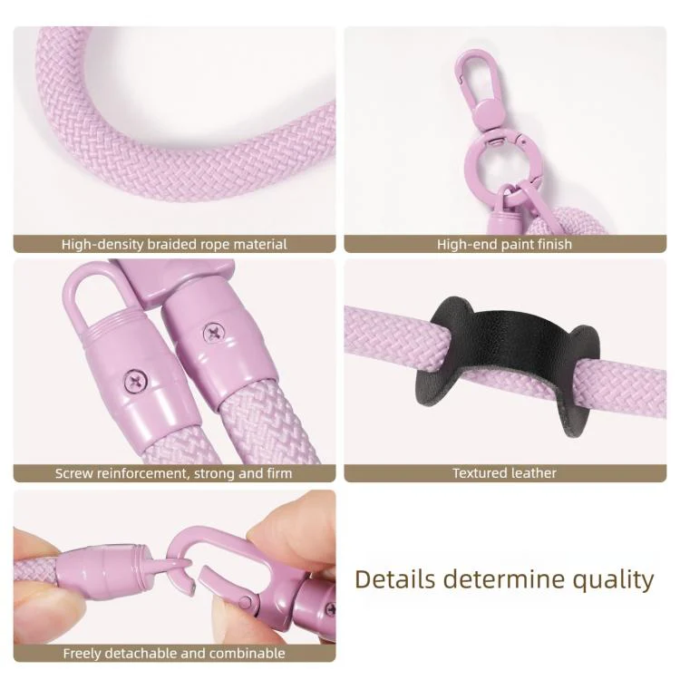 Adjustable 3-in-1 Braided Cell Phone Lanyard(Black) - Image 3