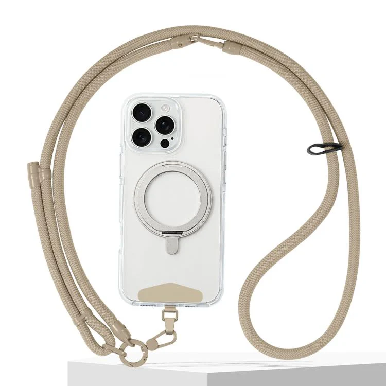 Adjustable 3-in-1 Braided Cell Phone Lanyard(Khaki)