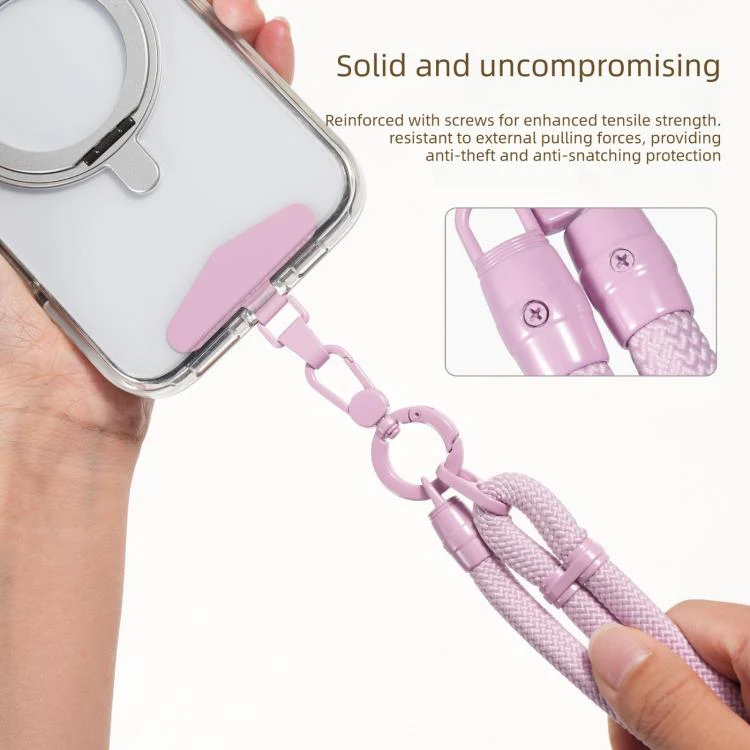 Adjustable 3-in-1 Braided Cell Phone Lanyard(Khaki) - Image 5