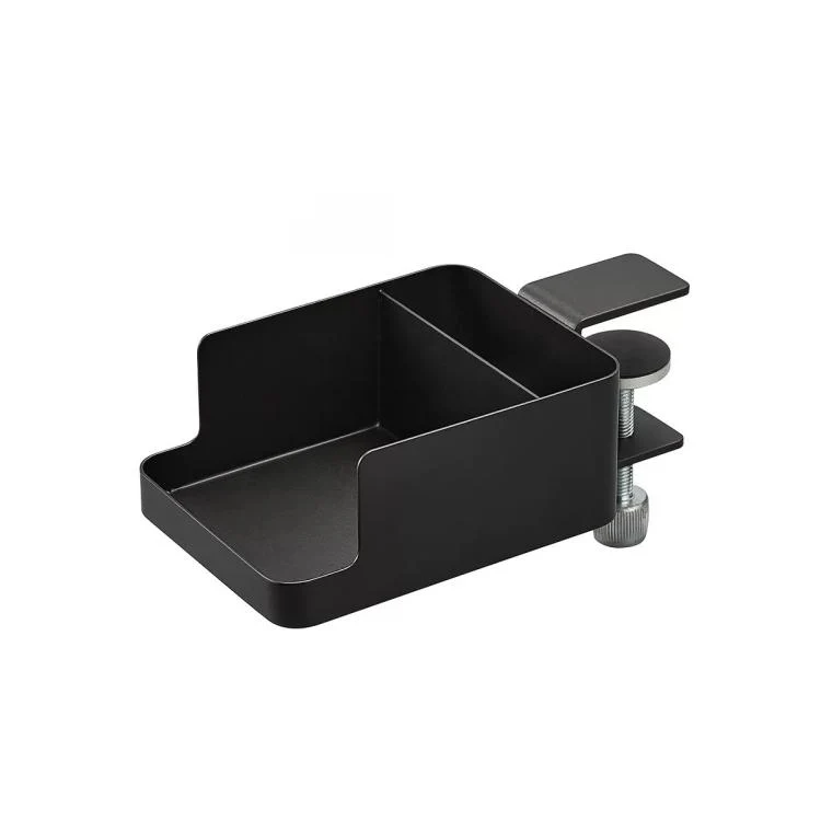 Adjustable Clamp-On Desktop Cup Holder Organizer For Phone, Remote, Plants, Water Bottle(Black)