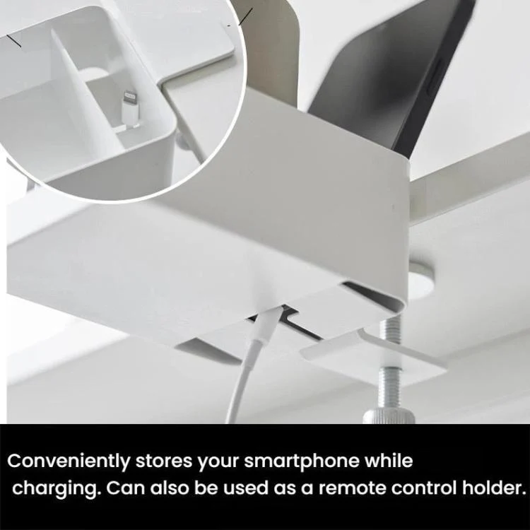 Adjustable Clamp-On Desktop Cup Holder Organizer For Phone, Remote, Plants, Water Bottle(Black) - Image 6