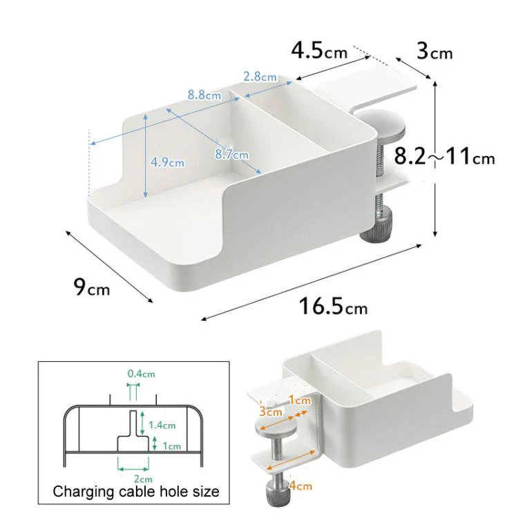 Adjustable Clamp-On Desktop Cup Holder Organizer For Phone, Remote, Plants, Water Bottle(Black) - Image 9