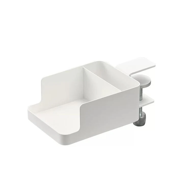 Adjustable Clamp-On Desktop Cup Holder Organizer For Phone, Remote, Plants, Water Bottle(White)