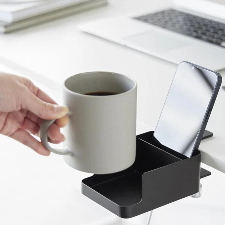 Adjustable Clamp-On Desktop Cup Holder Organizer For Phone, Remote, Plants, Water Bottle(White) - Image 7