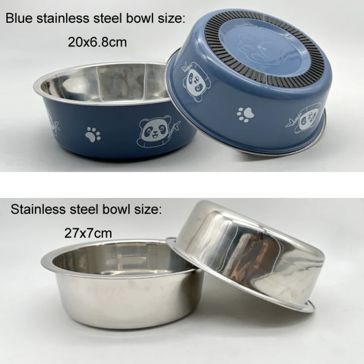 Adjustable Food Bowl Heightening Stand For Medium And Large Pet Dogs, Specification: Bracket + Stainless Steel Bowl - Image 6