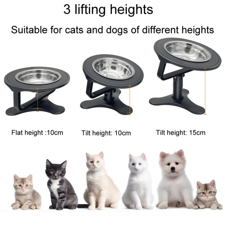 Adjustable Height Anti-Tip Pet High Stand Bowl(Pink) - Image 3