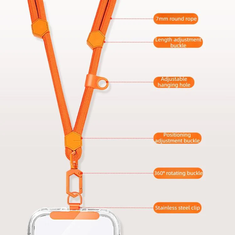 Adjustable Hexagonal Anti-Loss Cell Phone Lanyard With Silicone Loop(Burgundy) - Image 3