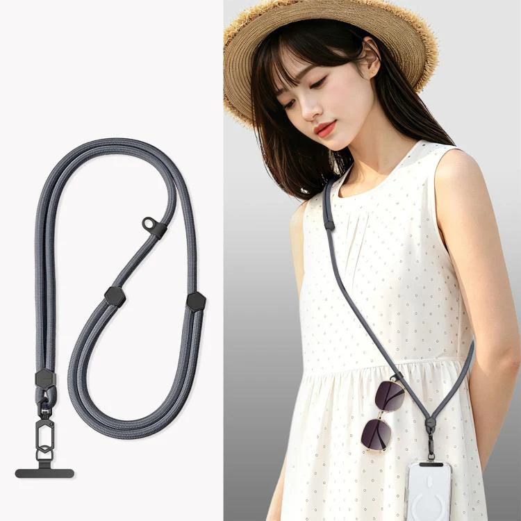 Adjustable Hexagonal Anti-Loss Cell Phone Lanyard With Silicone Loop(Deep Space Gray)
