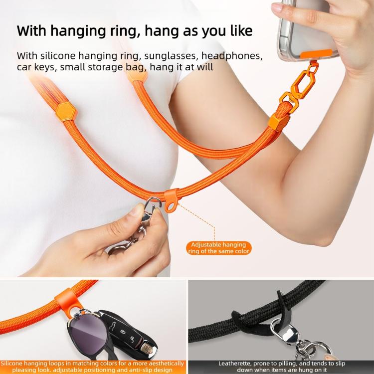 Adjustable Hexagonal Anti-Loss Cell Phone Lanyard With Silicone Loop(Light Camel) - Image 7