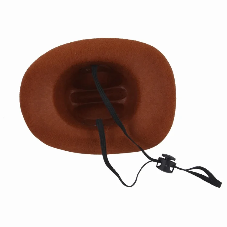 Adjustable Pet Cowboy Hat Dog Cosplay Cap Holiday Costume Party Decoration, Size: M(Brown) - Image 4