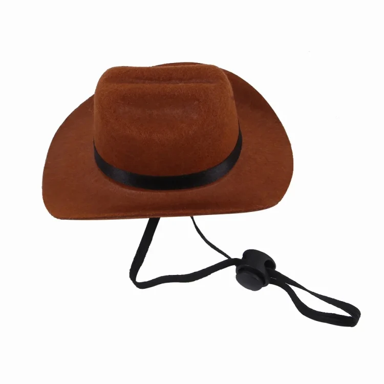 Adjustable Pet Cowboy Hat Dog Cosplay Cap Holiday Costume Party Decoration, Size: S(Black) - Image 3