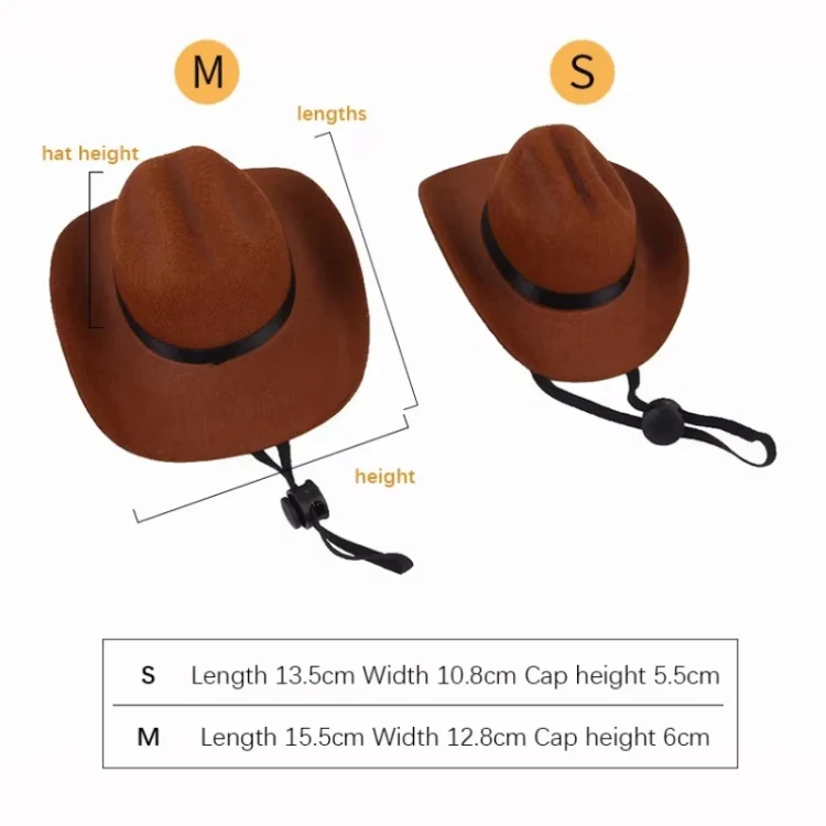 Adjustable Pet Cowboy Hat Dog Cosplay Cap Holiday Costume Party Decoration, Size: S(Wine Red) - Image 8