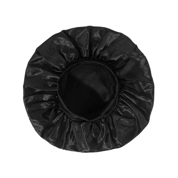 Adjustable Women Shower Cap Wide Brim Sleep Cap For Chemotherapy Hair Care(Beige) - Image 2