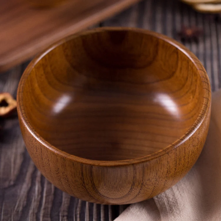 Adult Children Jujube Solid Wood Bowl Soup Noodle Bowl Household Tableware, Size:Diameter 11.5 cm - Image 4
