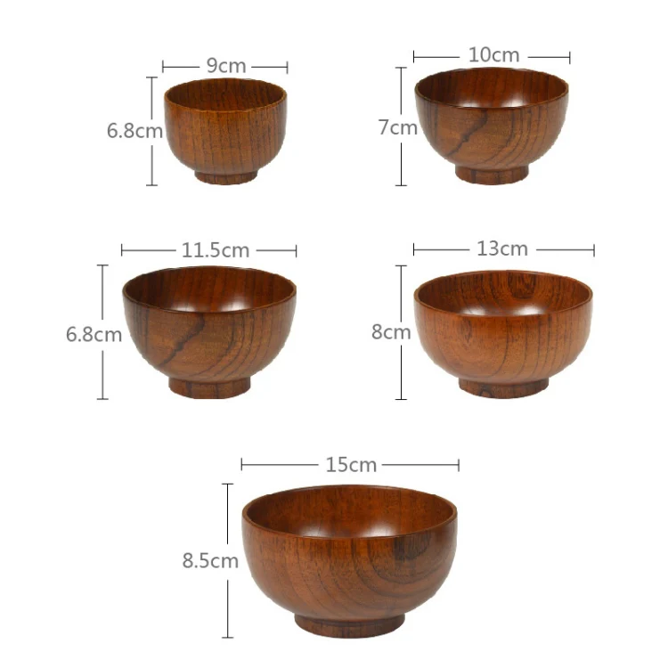 Adult Children Jujube Solid Wood Bowl Soup Noodle Bowl Household Tableware, Size:Diameter 11.5 cm - Image 8