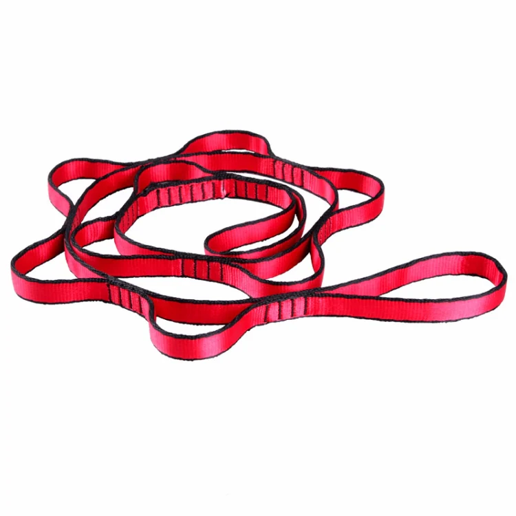 Aerial Yoga Hammock 7 Ring Extension Belt Nylon High-Strength Double Belt Hammock Strap, Length: 1.1m(Red) - Image 2