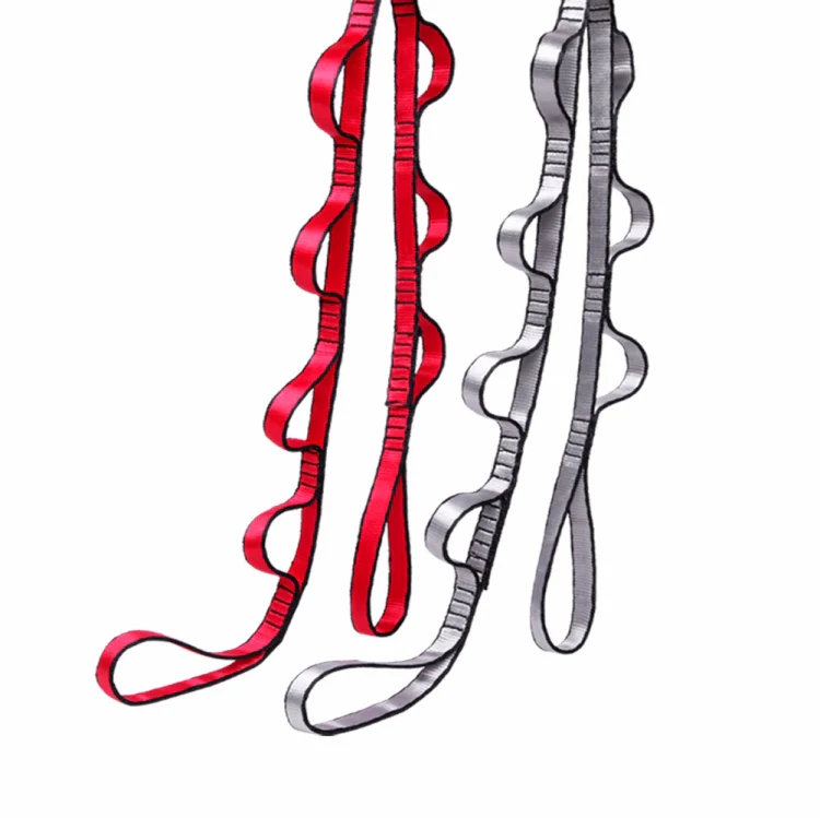 Aerial Yoga Hammock 7 Ring Extension Belt Nylon High-Strength Double Belt Hammock Strap, Length: 1.1m(Red) - Image 5