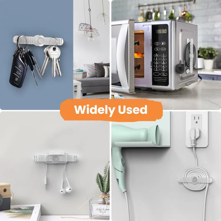 AhaStyle DD-06 6pcs Kitchen Self-Adhesive Cable Organizer Cable Holder(Black) - Image 5