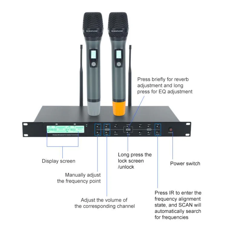 AI-101 Professional Home Karaoke 7-band Reverberation Wireless Microphone(Black) - Image 2