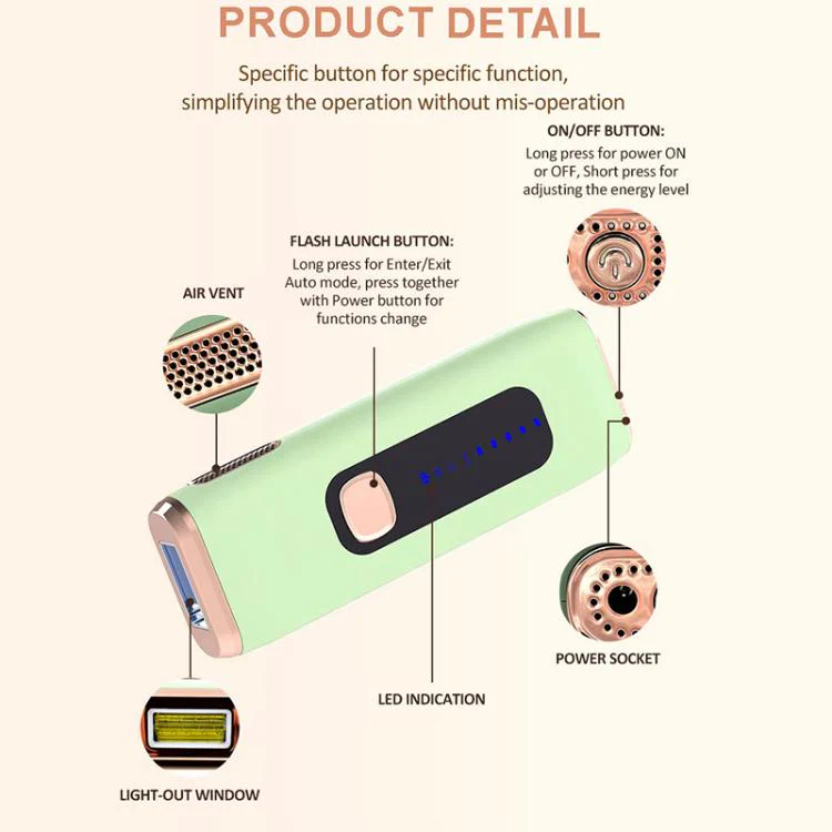 AI09 IPL Electric Hair Removal Device, Plug Type:US Plug(Green) - Image 13