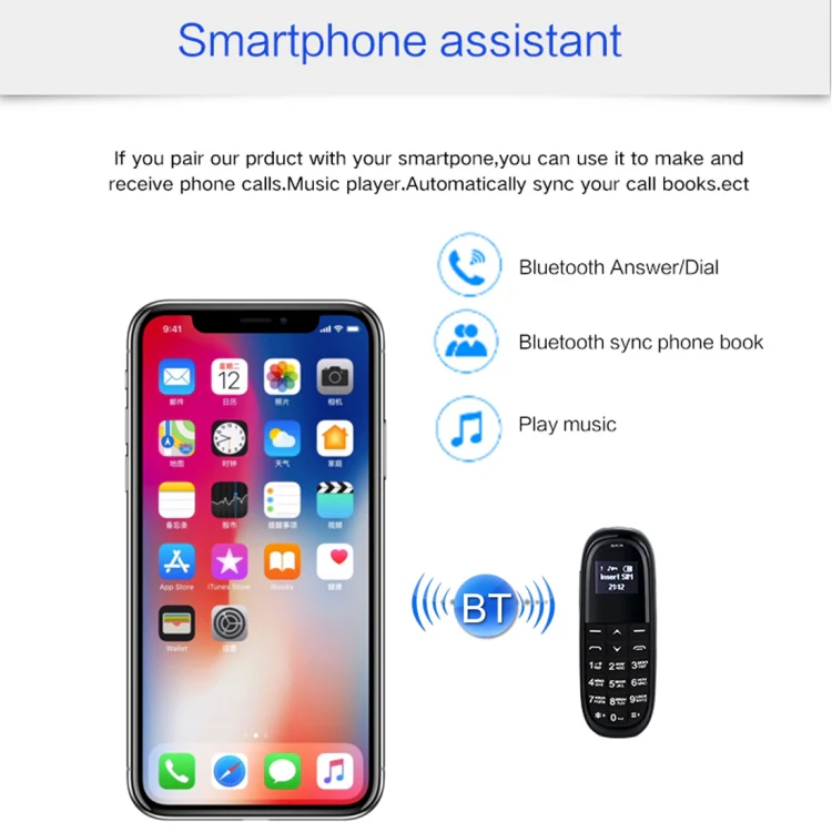 AIEK KK1 Mini Mobile Phone, English Keyboard, Hands Free Bluetooth Dialer Headphone, MTK6261DA, Anti-Lost, Single SIM, Network: 2G(Black) - Image 10