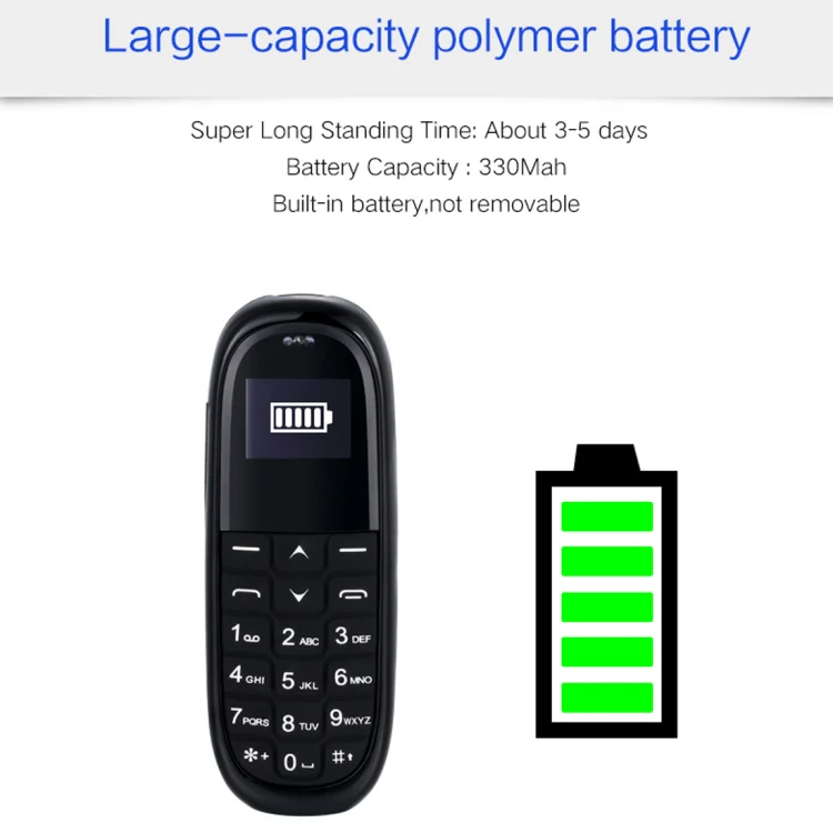 AIEK KK1 Mini Mobile Phone, English Keyboard, Hands Free Bluetooth Dialer Headphone, MTK6261DA, Anti-Lost, Single SIM, Network: 2G(Black) - Image 13