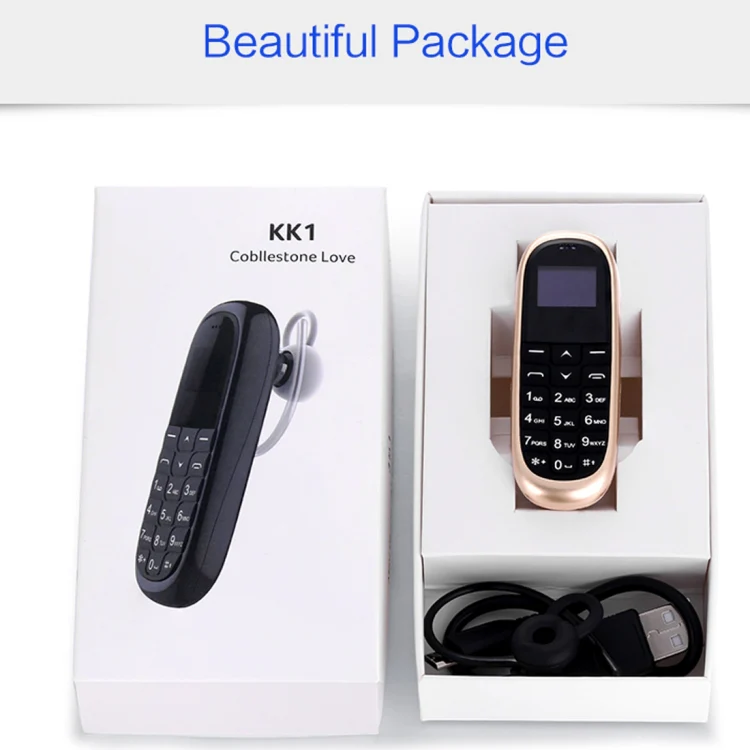 AIEK KK1 Mini Mobile Phone, English Keyboard, Hands Free Bluetooth Dialer Headphone, MTK6261DA, Anti-Lost, Single SIM, Network: 2G(Black) - Image 15
