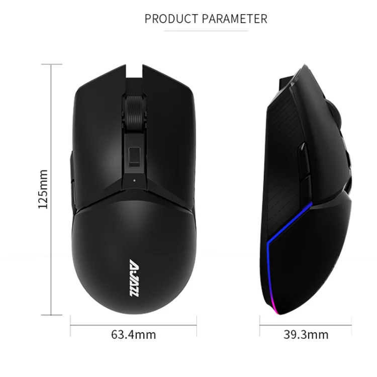 Ajazz I309Pro 1600 DPI 8 Keys Dual Mode Gaming Wireless Bluetooth Mouse(Black) - Image 2