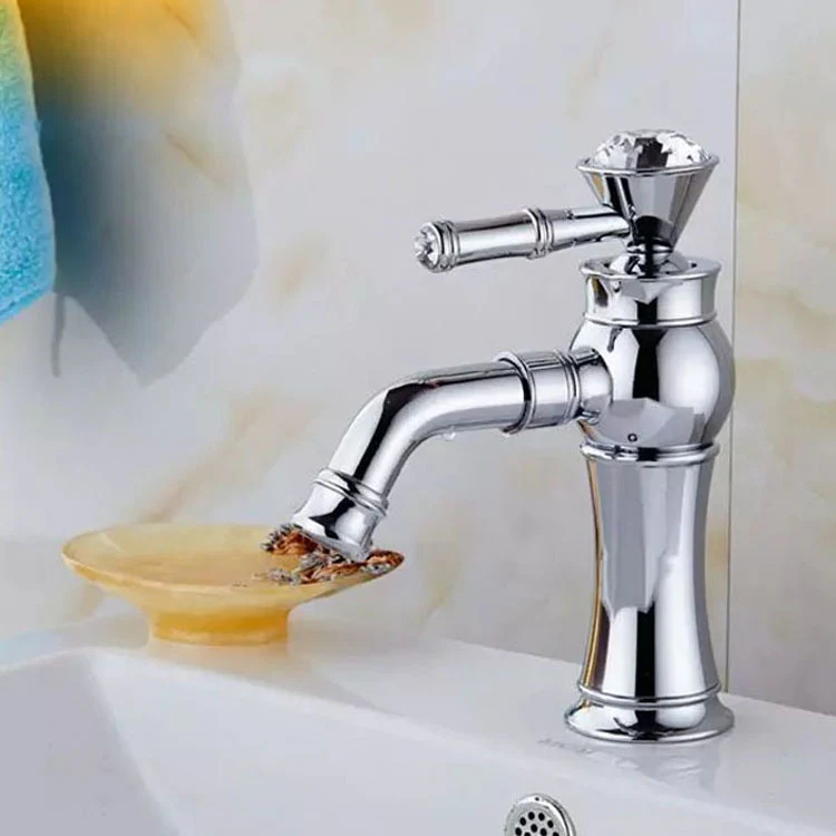 All Bronze Bathroom Basin Hot And Cold Water Faucet, Style: Electroplated Short Model