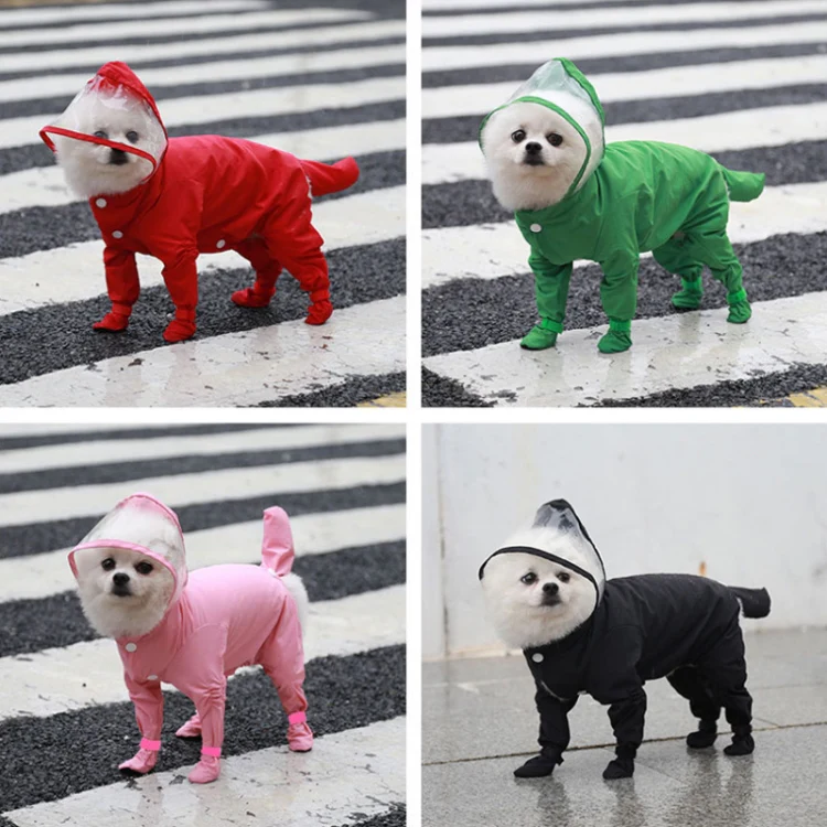All-inclusive Pet Four-leg One-piece Outdoor Waterproof Raincoat, Size: XL(Green) - Image 2