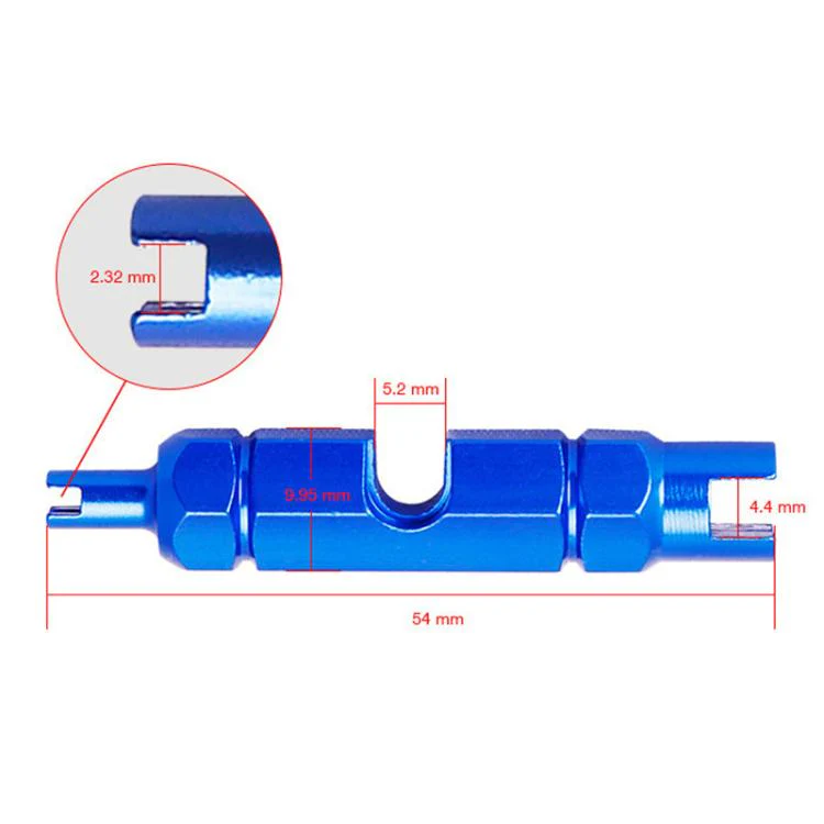 Aluminum Alloy American/French Bicycle Valve Core Removal Tool(Blue Hexagonal) - Image 2