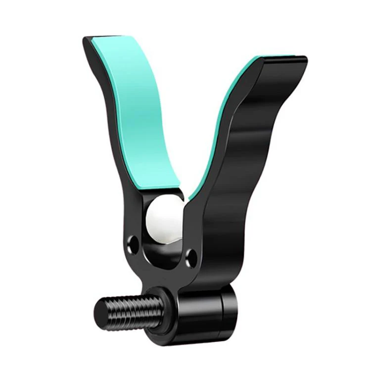 Aluminum Alloy Big Fish U Shape Rod Rest Head Rotatable Roller Fishing Pole Holder(Black)