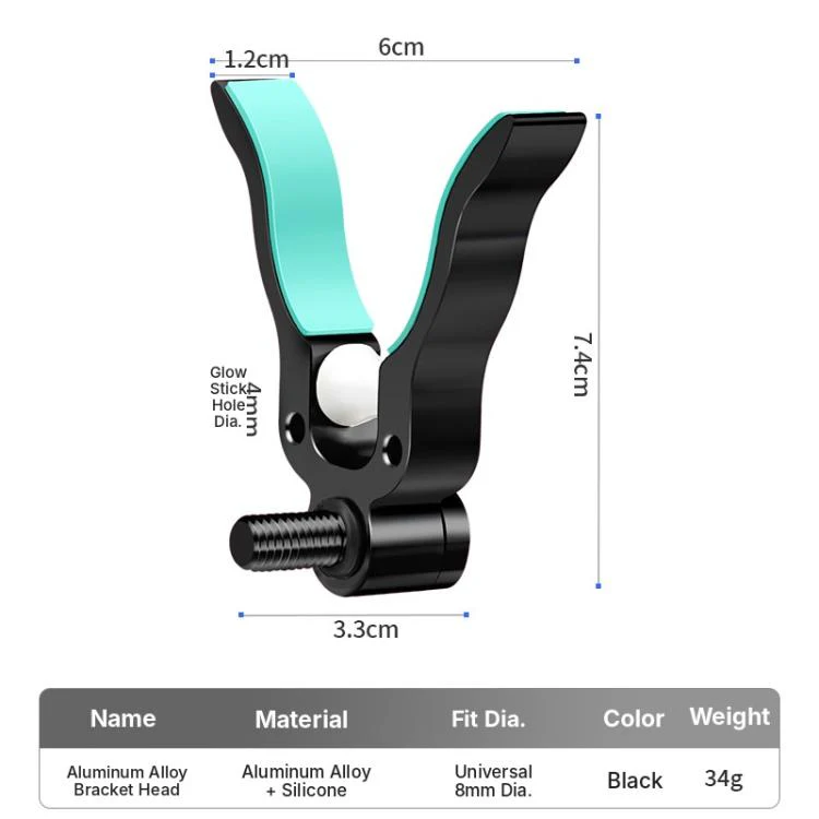Aluminum Alloy Big Fish U Shape Rod Rest Head Rotatable Roller Fishing Pole Holder(Black) - Image 2