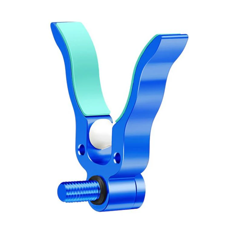 Aluminum Alloy Big Fish U Shape Rod Rest Head Rotatable Roller Fishing Pole Holder(Blue)