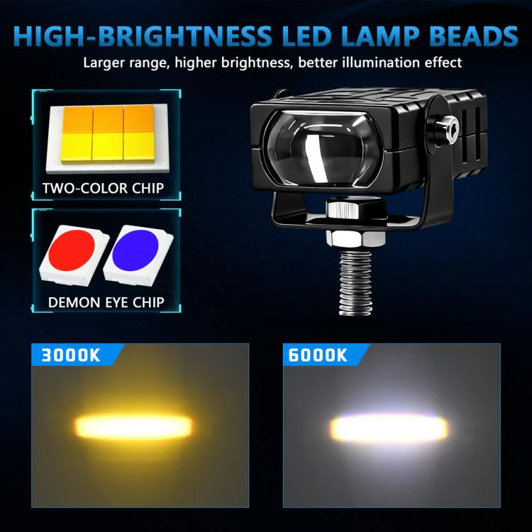 Aluminum Alloy Motorcycle Grille Spotlights Warning Lights(S29) - Image 5