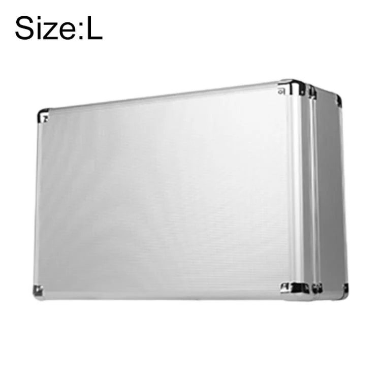 Aluminum Alloy Portable Key Lock Instrument Storage Box, Size:L(Silver)