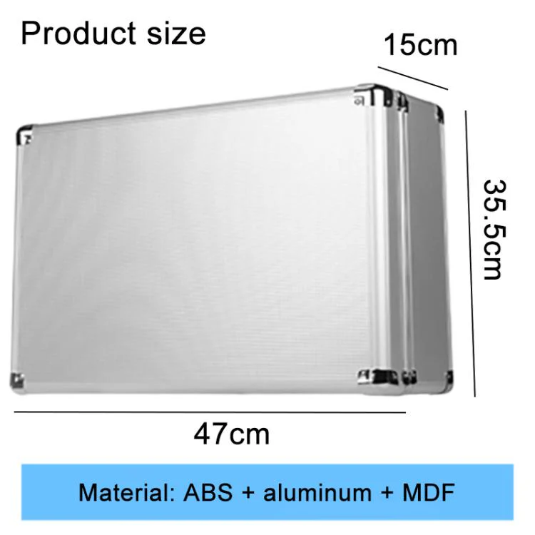 Aluminum Alloy Portable Key Lock Instrument Storage Box, Size:L(Silver) - Image 2