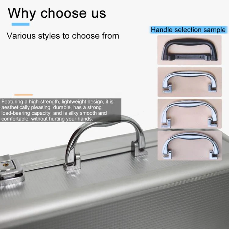 Aluminum Alloy Portable Key Lock Instrument Storage Box, Size:L(Silver) - Image 4