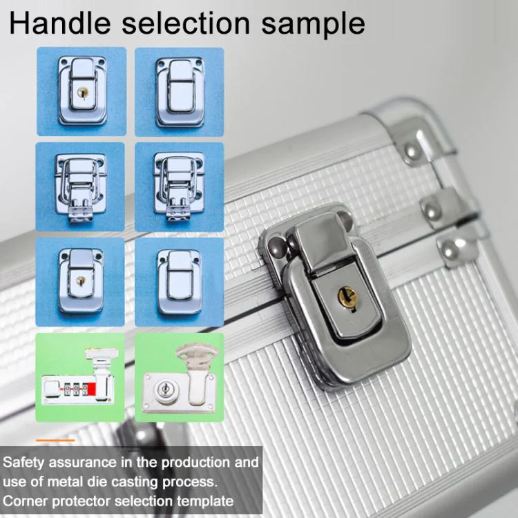 Aluminum Alloy Portable Key Lock Instrument Storage Box, Size:L(Silver) - Image 5