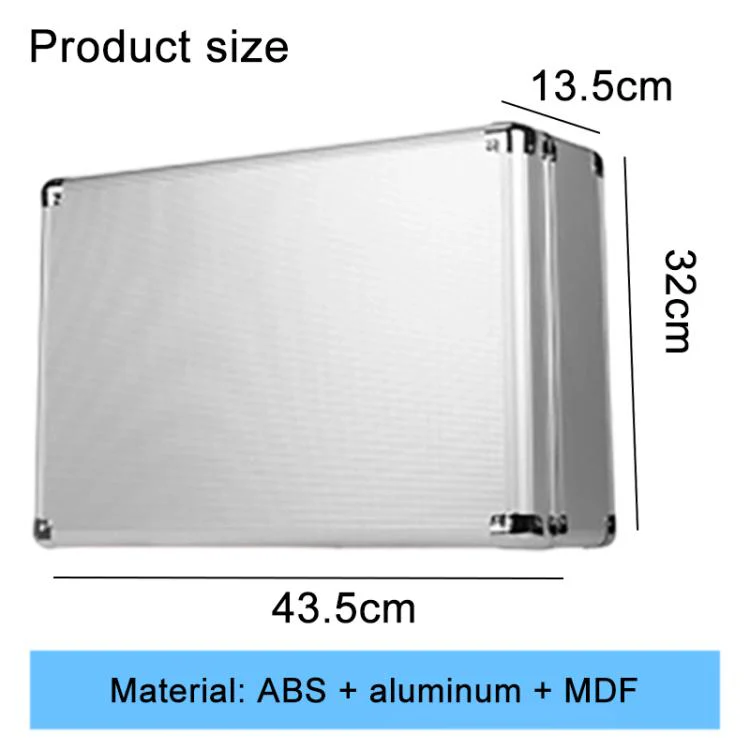 Aluminum Alloy Portable Key Lock Instrument Storage Box, Size:M(Silver) - Image 2