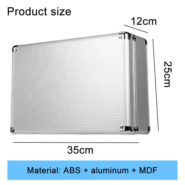Aluminum Alloy Portable Key Lock Instrument Storage Box, Size:S(Silver) - Image 2