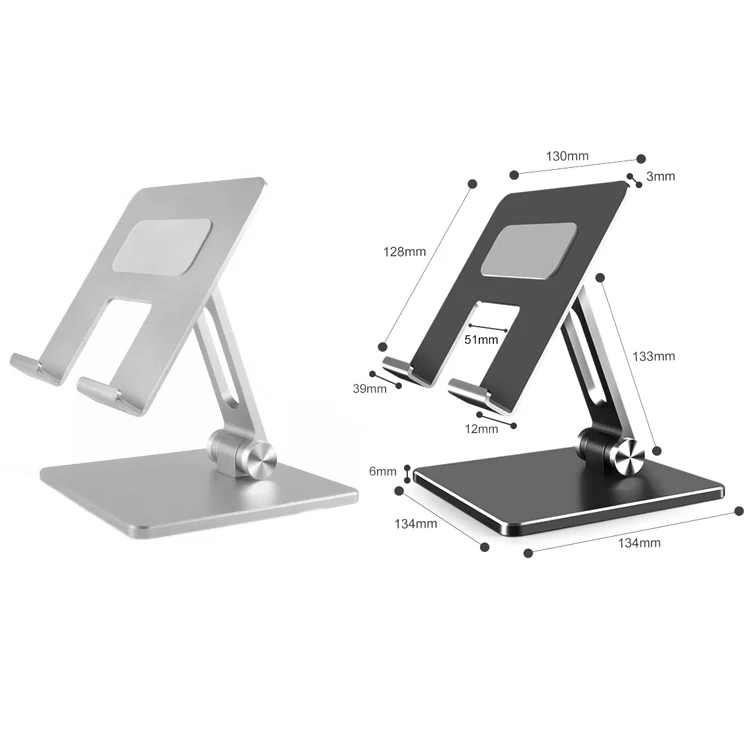 Aluminum Alloy Tablet Stand Desktop Folding Mobile Phone Stand(Gray) - Image 2