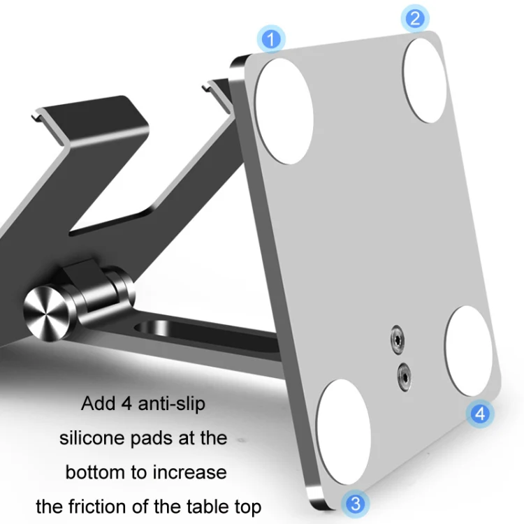 Aluminum Alloy Tablet Stand Desktop Folding Mobile Phone Stand(Gray) - Image 4