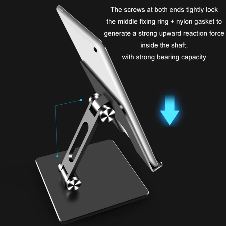 Aluminum Alloy Tablet Stand Desktop Folding Mobile Phone Stand(Silver) - Image 7