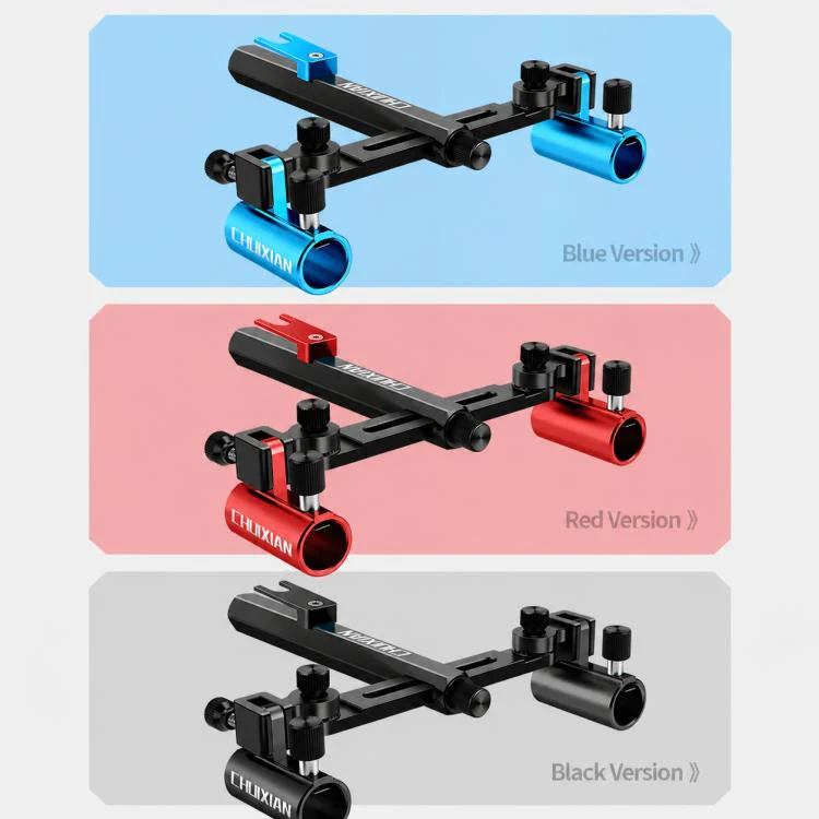 Aluminum Magnesium Alloy Dual Fishing Rod Holder 360 Adjustable Double Bracket for Fishing Box Chair(Black) - Image 4